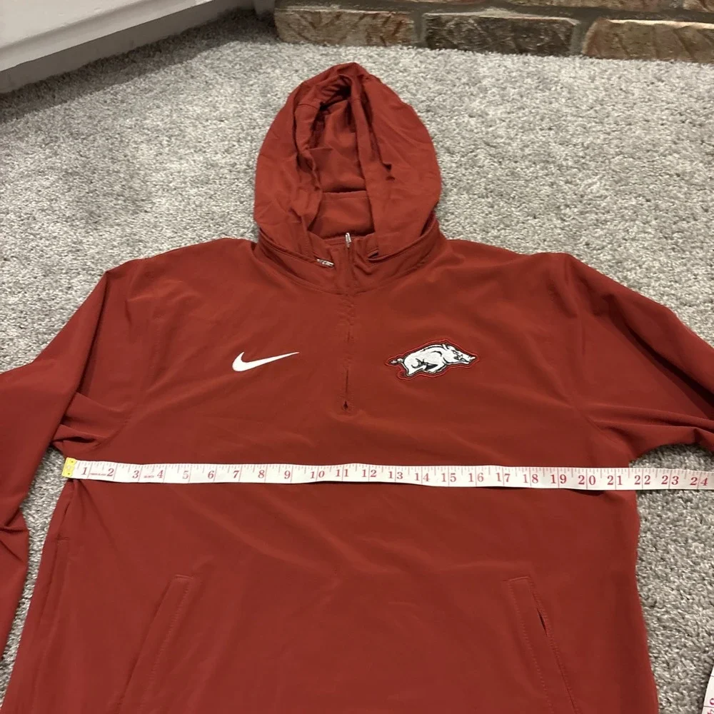 Nike University Of Arkansas Razorbacks Red 1/4 Zip  Hoodie Lightweight Active XL